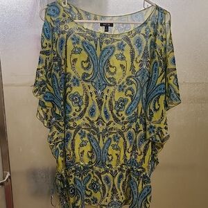 Apt. 9 Women's Vibrant Blue and Yellow Blouse